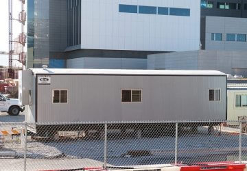 Office Trailer on Construction Site Office Trailer on Construction Site